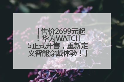 售价2699元起！华为WATCH 5正式开售，重新定义智能穿戴体验！